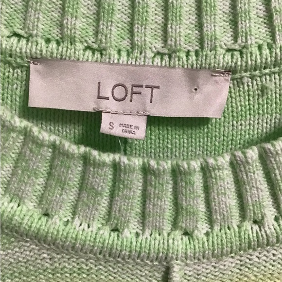NWT! LOFT Women's Colorful Striped Sweater - Green, Yellow, Purple - Picture 3 of 5